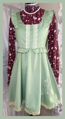 Axes Femme Poetique Unicorn JSK Dress Floral Blouse Set Fairycore Cottagecore